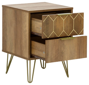 GFW Orleans 2 Drawer Bedside Table - Mango Side Of Drawers-Better Bed Company