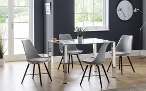 Julian Bowen Kari Dining Chair in Grey And Black With Furniture Set-Better Bed Company 