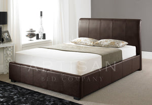 Artisan Bed Company Non Ottoman Brown And Black Leather Bed Frame-Leather Beds-Artisan Bed Company-Double-Black-Better Bed Company