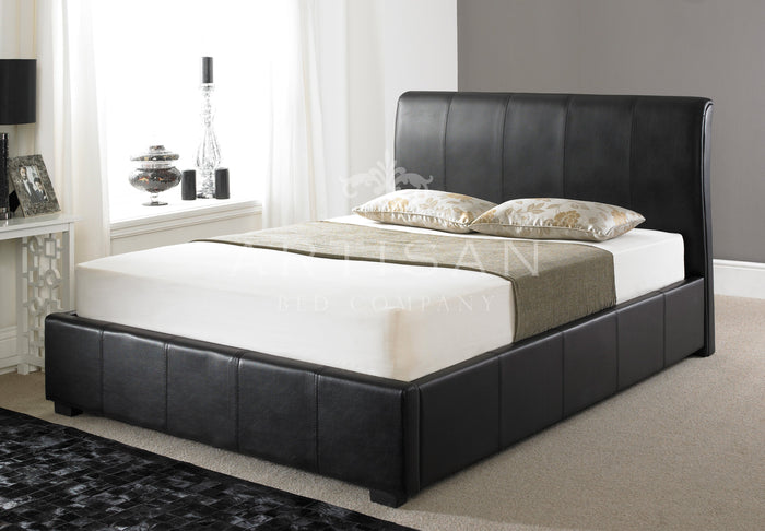 Artisan Bed Company Non Ottoman Brown And Black Leather Bed Frame