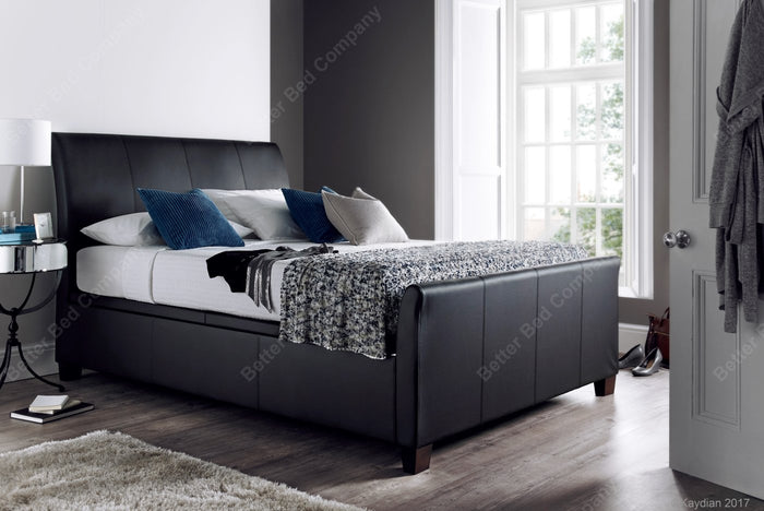 Dale Black Leather Bed