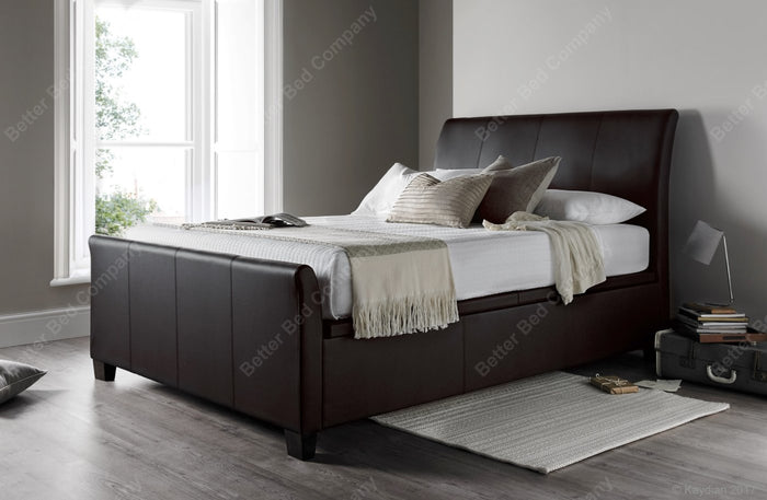 Dale Brown Leather Bed