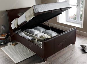 Dale Brown Leather Bed-Fabric Beds-Better Store