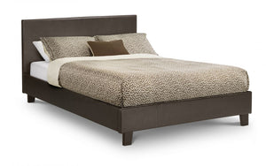 Julian Bowen Cosmo Brown Leather Bed Frame-Better Store