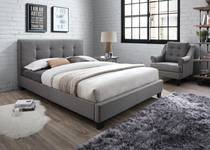 Artisan Light Grey Fabric Bed