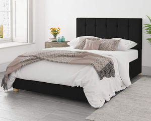 Better Bromley Velvet Black Ottoman Bed